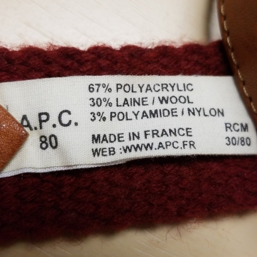A.P.C. Belt Burgandy - Picture 5 of 8
